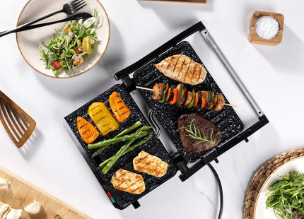 Salter Megastone Health Grill & Panini Maker – 850W Electric Grill, Black