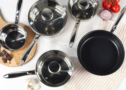 Russell Hobbs 5 Piece Pan Set – Stainless Steel Induction Cookware