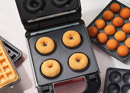 Giles & Posner 3-in-1 Mini Treat Maker – Doughnuts, Cake Pops & Waffles, 650W