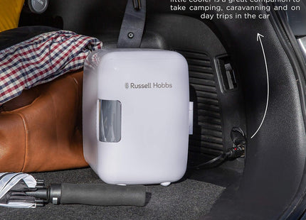 Russell Hobbs 4L Mini Cooler & Warmer 6 Can Portable Fridge White – RH4CLR1001