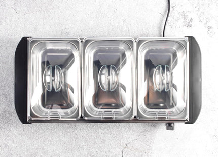 Progress 3 Pan Electric Buffet Server & Food Warmer Tray 4.5L – Silver