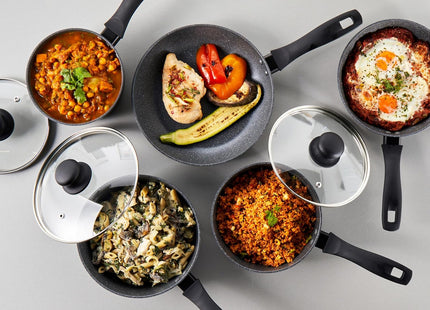 Russell Hobbs Metallic Marble 5 Piece Non-Stick Cookware Set Aluminium Induction Black