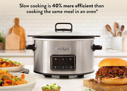 Crock-Pot Sizzle & Stew Digital Slow Cooker 6.5L Induction Hob Safe Bowl CSC112