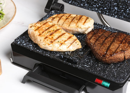 Salter Megastone Health Grill & Panini Maker – 850W Electric Grill, Black