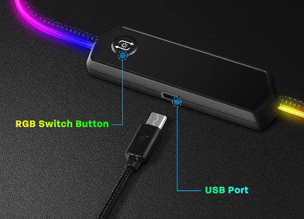 LeadsaiL RGB Gaming Mouse Mat XXL LED Extended Mouse Pad 80 x 30cm