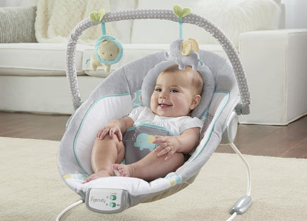 Ingenuity Morrison Soothing Baby Bouncer – Plush Musical Baby Seat with Vibrations
