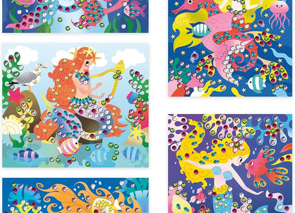 Janod Mermaids Glue-On Sequins Craft Kit – Kids Art Set Age 6+