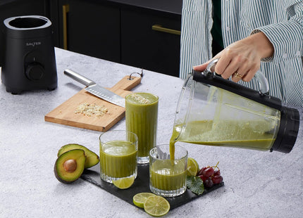 Salter Kuro Glass Jug Blender – 1.5L Smoothie Maker, 600W, Black