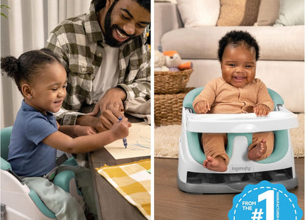 Ingenuity Baby Base 2-in-1 Booster Seat Mist – Feeding & Dining Seat with Tray