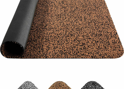 Mibao Indoor & Outdoor Heavy Duty Door Mat 60 x 120cm – Non-Slip Rug, Brown & Black