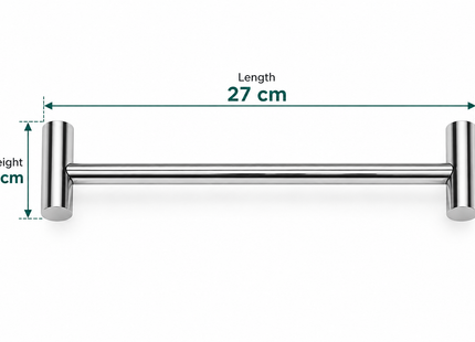 SANEIYA Self-Adhesive Stainless Steel Towel Rail Wall Holder – Silver