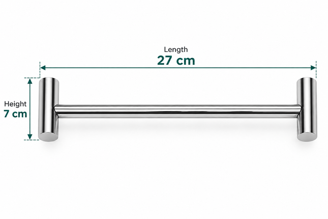 SANEIYA Self-Adhesive Stainless Steel Towel Rail Wall Holder – Silver