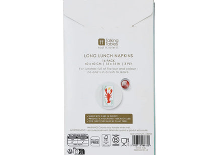 Talking Tables Lobster Long Lunch Paper Napkins 40cm – 16 Pack