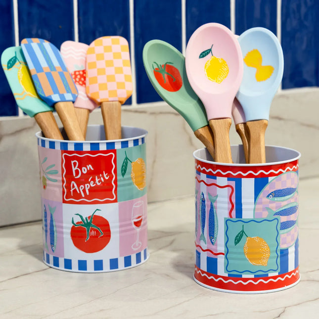 Talking Tables Food Icons Recyclable Kitchen Storage Tins, – 2 Pack Nesting Tins
