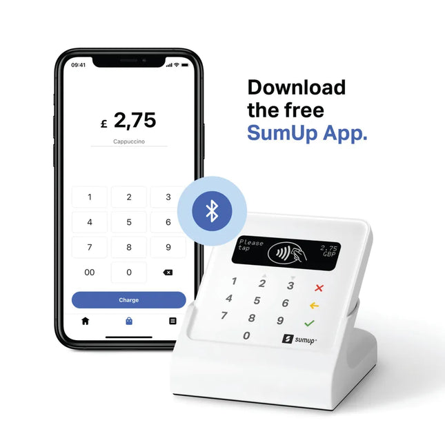 SumUp Air Card Reader Bundle with Charging Station – Contactless Payment Terminal