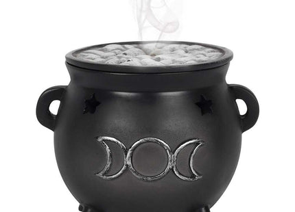 Triple Moon Cauldron Incense Cone Burner - 10cm