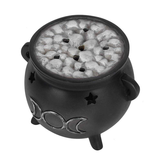 Triple Moon Cauldron Incense Cone Burner - 10cm