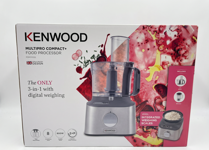 Kenwood Multipro Compact Food Processor – 800W Kitchen Prep Machine Grey