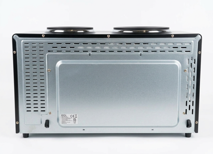 EGL 30L Mini Oven with Dual Hobs & Grill – 1400W Countertop Tabletop Cooker Black
