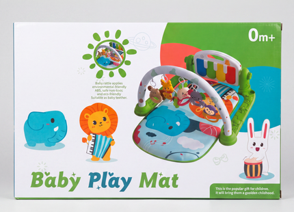 Baby Play Mat Activity Gym with Piano Keyboard, Hanging Toys & Soft Play Mat