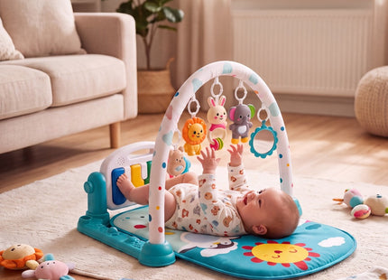 Baby Play Mat Activity Gym with Piano Keyboard, Hanging Toys & Soft Play Mat