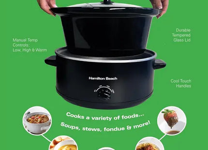 Hamilton Beach Family Favourite 6.5L Slow Cooker, HBSC070B - Black