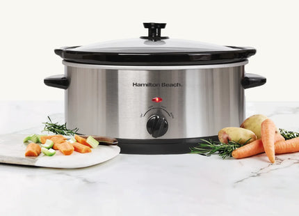 Hamilton Beach Family Favourite 6.5L Slow Cooker Large capacity, HBSC070S – Silver
