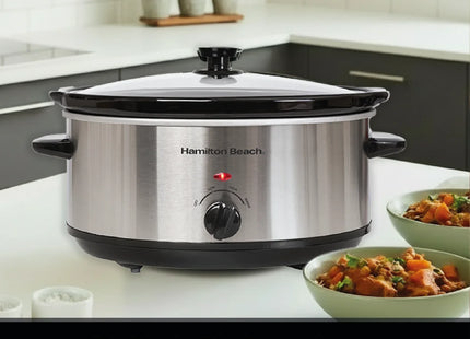 Hamilton Beach Family Favourite 6.5L Slow Cooker Large capacity, HBSC070S – Silver