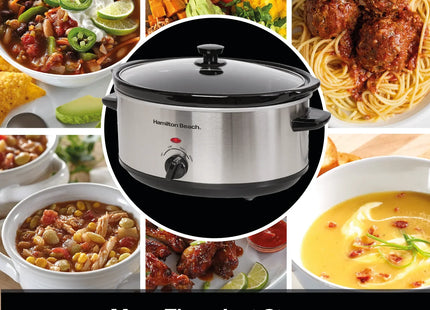 Hamilton Beach Family Favourite 6.5L Slow Cooker Large capacity, HBSC070S – Silver