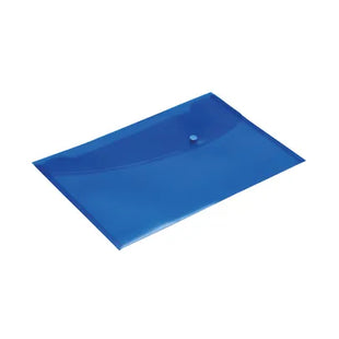 Rapesco Popper Wallet Foolscap – Blue Transparent (Pack of 4)