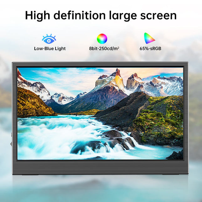 HGFRTEE 11.6" Portable Gaming Monitor HDMI USB-C 1366x768 – Black