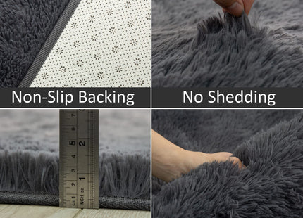 CHOSHOME Fluffy Shaggy Area Rug 90 x 150cm – Soft Non-Slip Plush Carpet