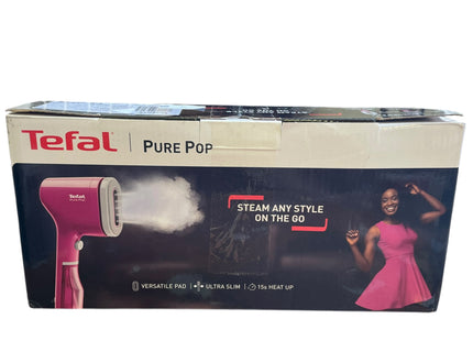 Tefal Pure Pop Handheld Clothes Steamer Pink, Travel Garment Steamer - Used