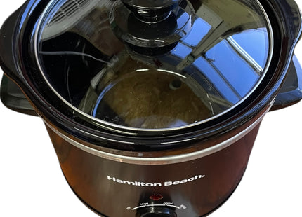 Hamilton Beach 1.8L Mini Slow Cooker, 90W Compact Cooker Black - Used