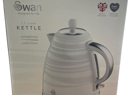 Swan Symphony 1.7L Jug Kettle – 3000W Rapid Boil, 360° Base, White - Used