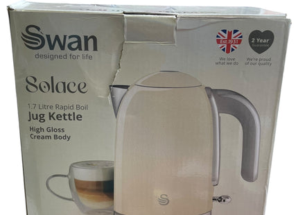 Swan Solace 1.7L Cordless Kettle, 3000W Fast Boil, Cream - Used