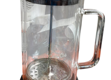 Grunwerg Café Olé Doppio Double Walled Glass Cafetiere 1L, Black – Used