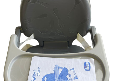 Chicco Pocket Snack Booster Seat Dark Grey, Adjustable Dining Chair - Used