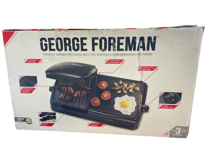 George Foreman Large Electric Grill & Griddle 23450, Non-Stick Grill, Black - Used