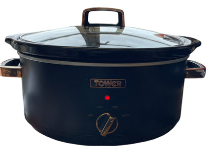 Tower Infinity Slow Cooker 6.5L, 3 Heat Settings, Black & Rose Gold - Used