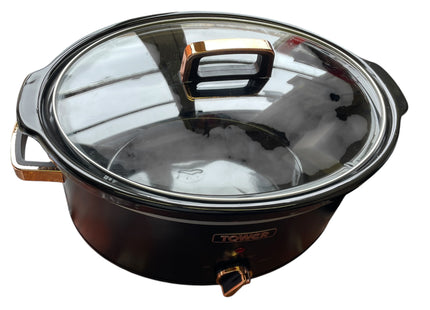 Tower Infinity Slow Cooker 6.5L, 3 Heat Settings, Black & Rose Gold - Used