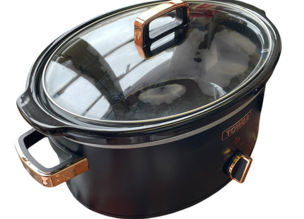 Tower Infinity Slow Cooker 6.5L, 3 Heat Settings, Black & Rose Gold - Used