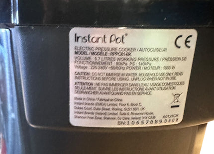 Instant Pot Plus 9-in-1 Electric Multi Cooker 5.7L Pressure Cooker, Black Stainless Steel