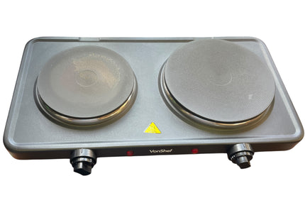 VonShef Portable Double Electric Hob 2500W, Twin Hot Plate Cooker - USED