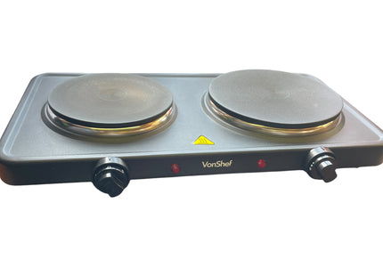 VonShef Portable Double Electric Hob 2500W, Twin Hot Plate Cooker - USED