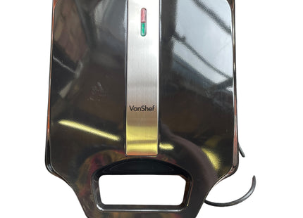 VonShef 4 Slice Deep Fill Sandwich Maker, Non-Stick, 1600W Black - USED