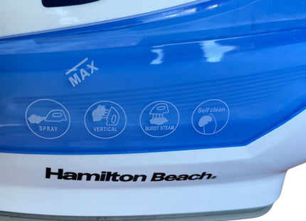 Hamilton Beach SteamMax Pro 3000W Steam Iron, White & Blue - USED