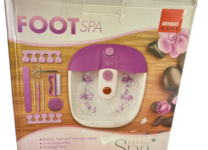 Sensio Spa Heated Foot Spa Massager with Bubbles & Massage Rollers - USED