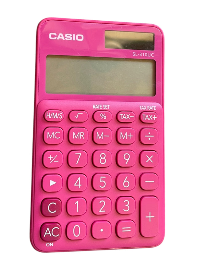 Casio SL-310UC-RD Financial Calculator – 10 Digit Solar & Battery Calculator Red - USED