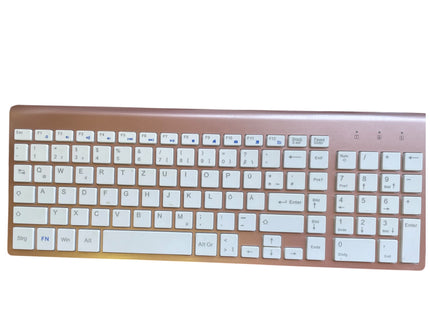 TopMate Wireless Keyboard & Mouse Combo, Ultra Slim 2.4G Rose Gold White - USED